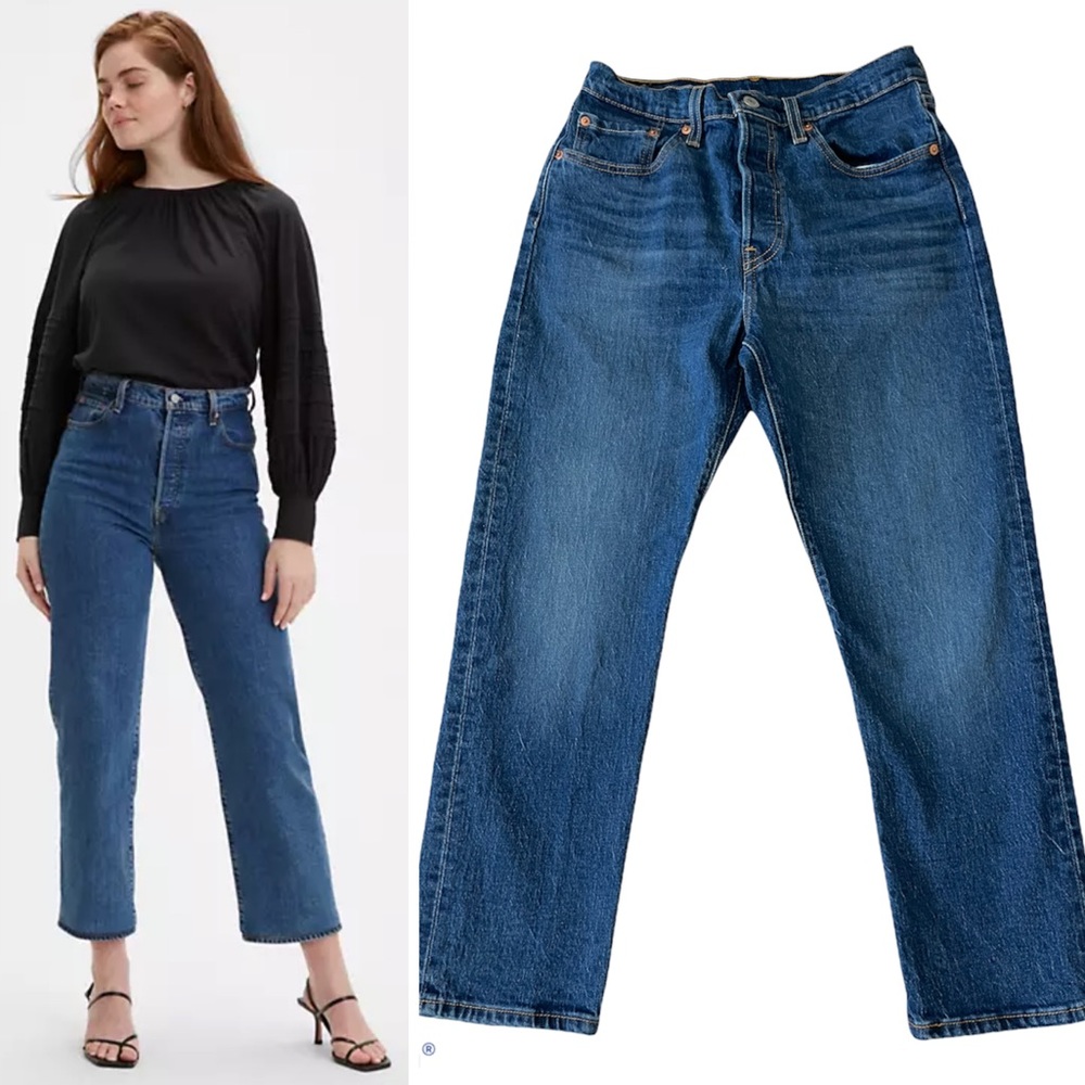 Levis 501 Hi-Rise Button Fly Ankle Jeans EUC Sz 26